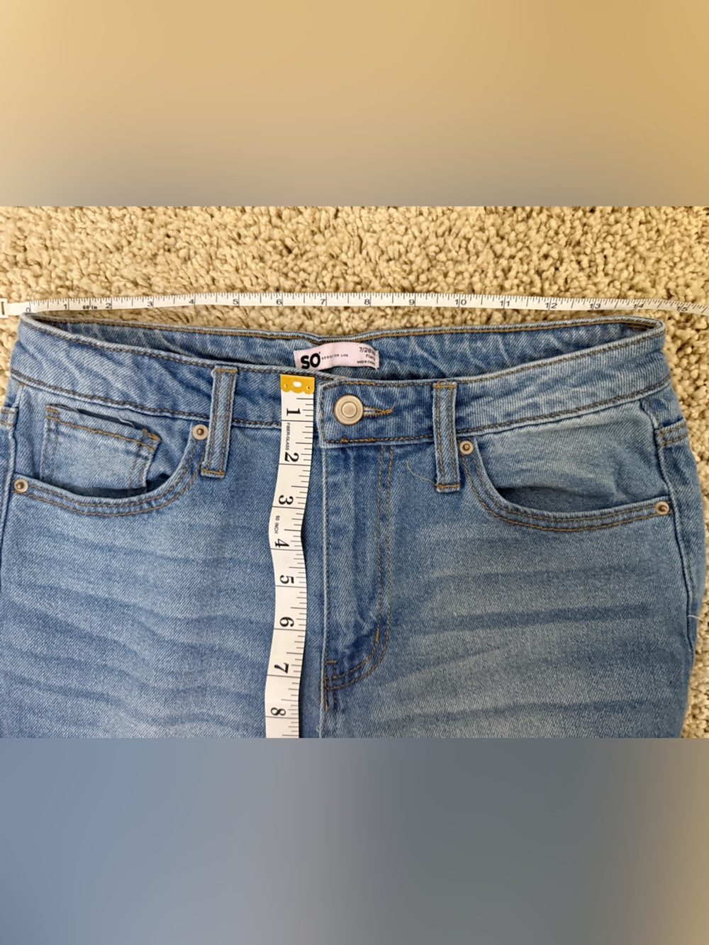 Y2K Two Tone Flare Jeans Colorblock Wide Leg Denim 7/28 - Picture 9 of 10